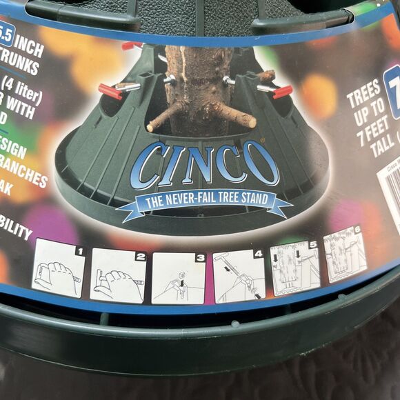 Cinco Express Christmas Tree Stand C 152 Classic 7' Tall Trees 5.5" Trunk Holida - Picture 5 of 9